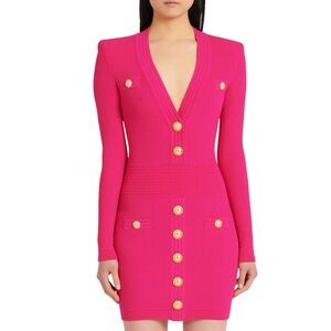 NWT Chic Fuchsia Button-Front Mini Dress